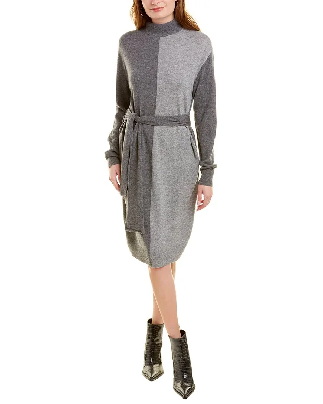 Halston Bria Turtleneck Wool & Cashmere-Blend Sweaterdress