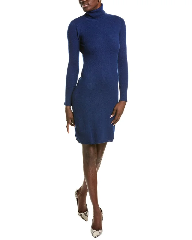 sofiacashmere Classic Turtleneck Cashmere Sweaterdress