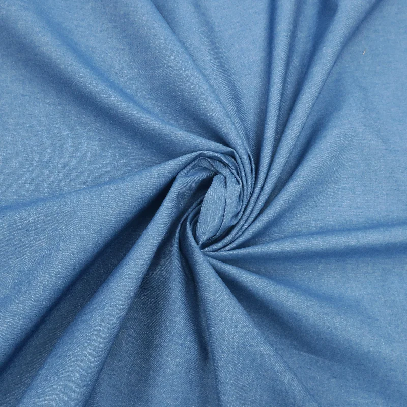 Blue 100% Fine Italian Cotton Denim Fabric