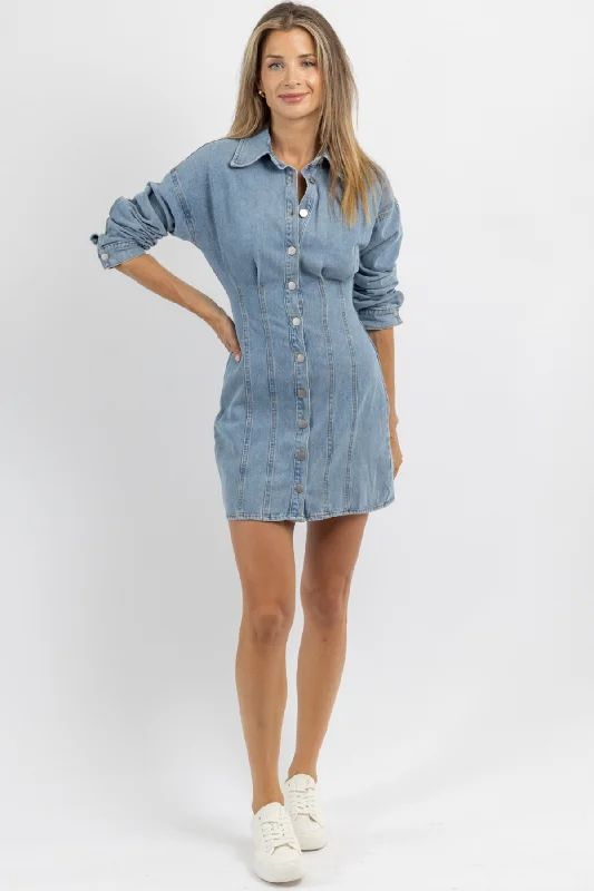 LEIGHTON WASHED DENIM DRESS