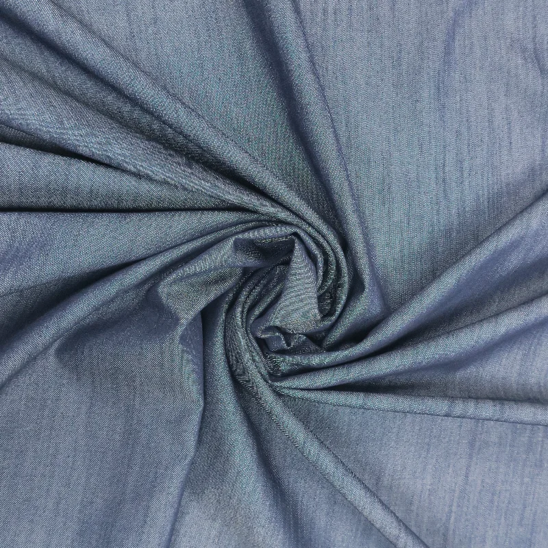 Medium Blue 100% Fine Italian Cotton Denim Fabric