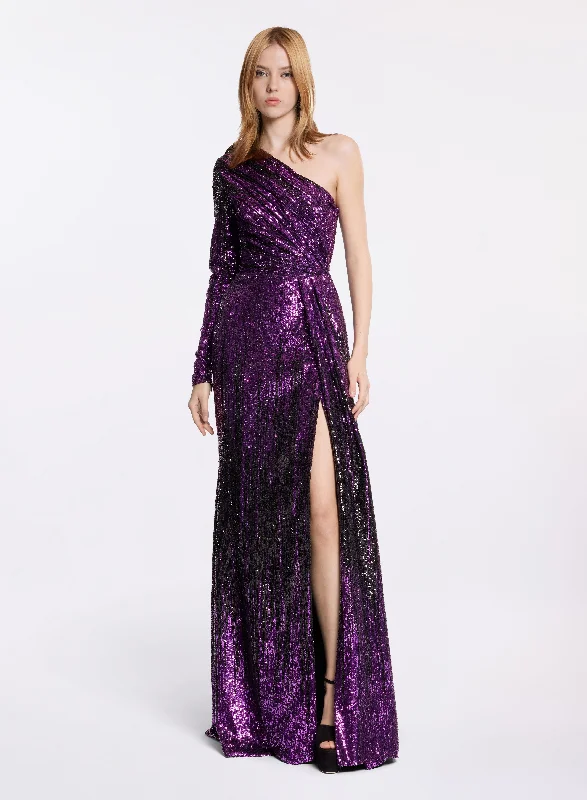 Asymmetric Sequin Dress